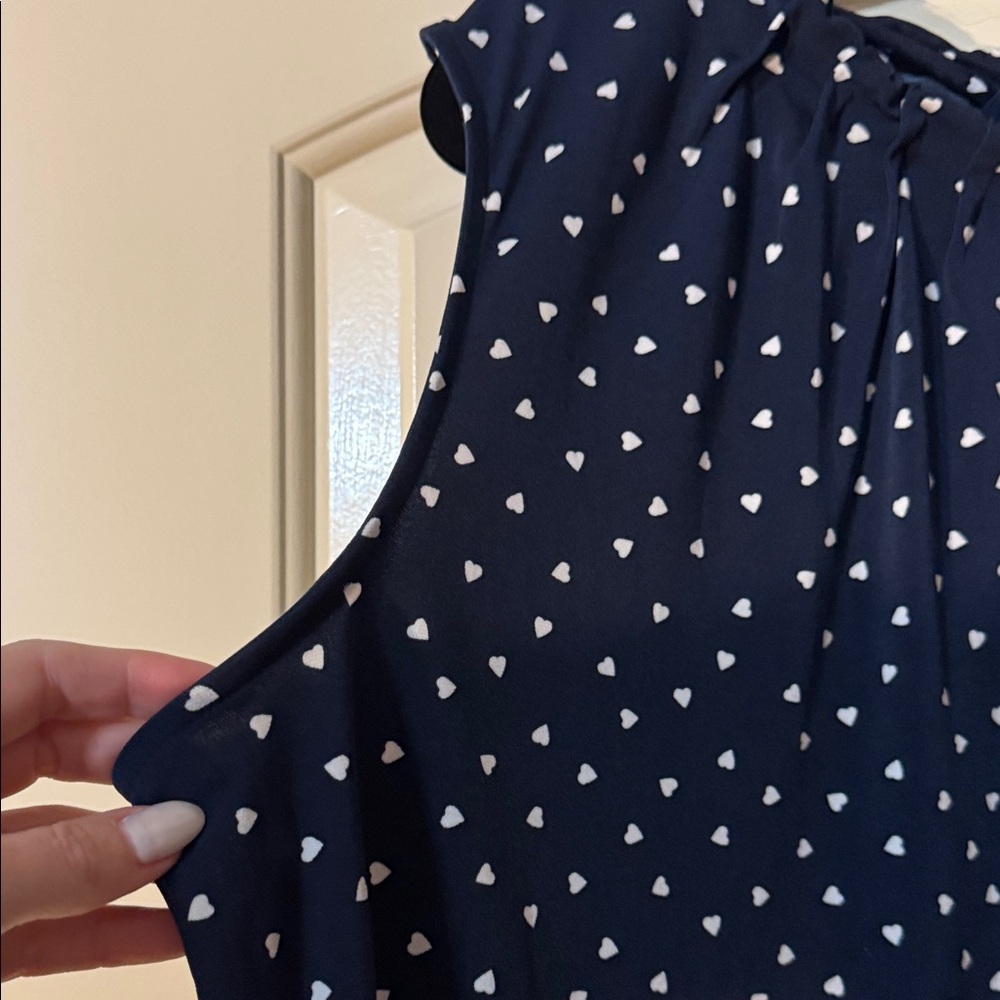 croft & barrow Navy Sleeveless Heart-Print Camisole Top 1X - Picture 3 of 10